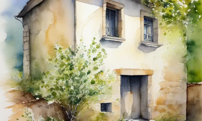 kaple Anděla Strážce (Čtveřín) – akvarel
