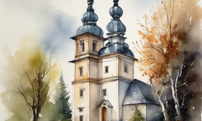 kaple Božího Těla (Olomouc) – akvarel