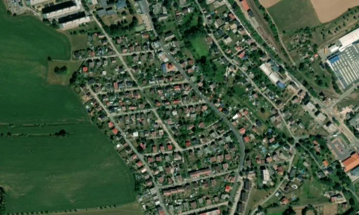 Kaple Božího těla se zvonem – letecký pohled