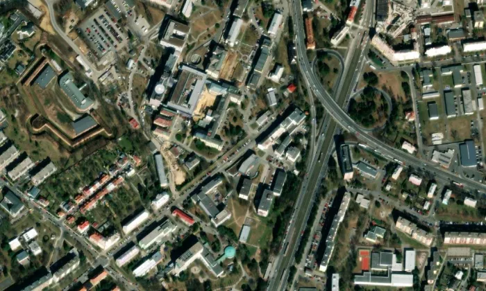 kaple Božského Srdce Páně (Olomouc) – letecký pohled