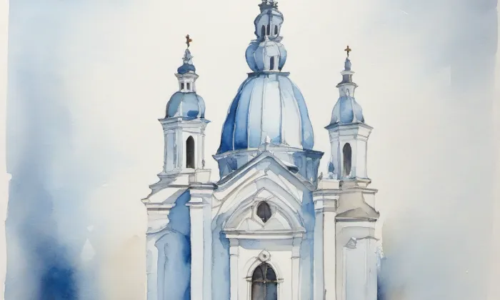 kaple Božského Srdce Páně (Olomouc) – akvarel