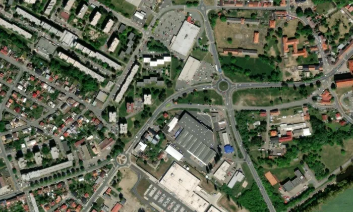 kaple Na Studních – letecký pohled