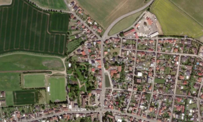 kaple Nalezení svatého Kříže (Velká Dobrá) – letecký pohled
