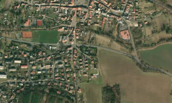 kaple Nanebevzetí Panny Marie (Hoštka) – letecký pohled