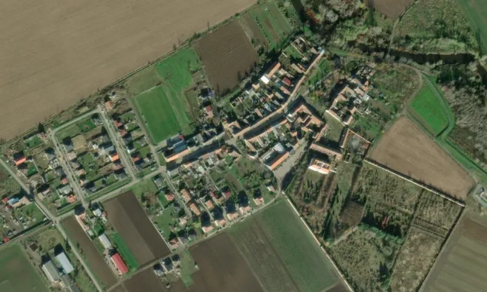 kaple Nanebevzetí Panny Marie (Kupařovice) – letecký pohled