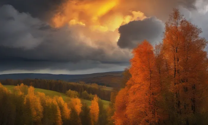 kaple Narození svatého Jana Křtitele (Trávník) – autumn