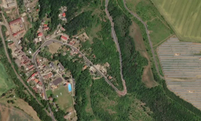 Kaple Navštívení Panny Marie (Žiželice) – letecký pohled