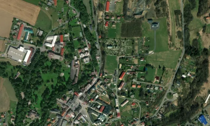 kaple Nejsvětější Trojice (Český Dub) – letecký pohled