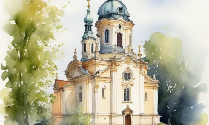 kaple Nejsvětější Trojice (Střekov) – akvarel