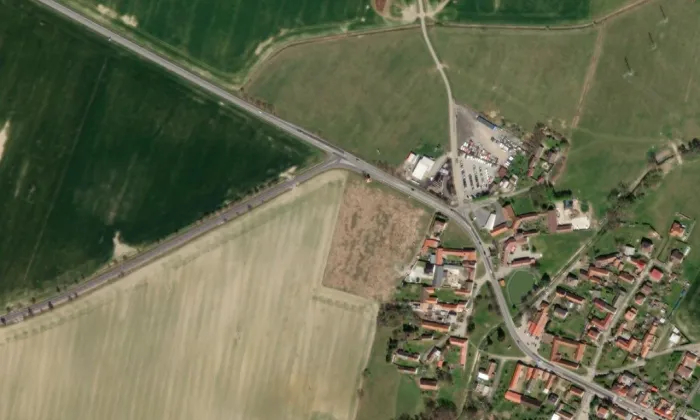 kaple Nejsvětějšího srdce Páně (Češnovice) – letecký pohled