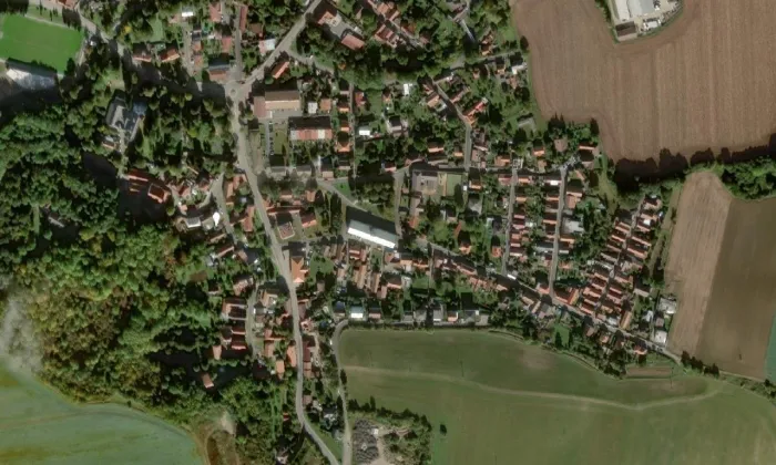 kaple Nejsvětějšího Vykupitele – letecký pohled