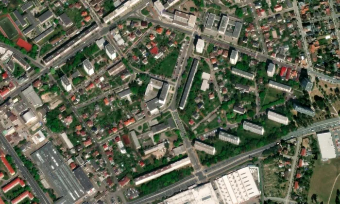 kaple Neposkvrněného početí Panny Marie (Slezské Předměstí) – letecký pohled
