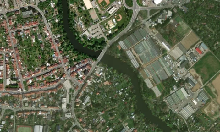 kaple Pána Ježíše v Getsemanech – letecký pohled