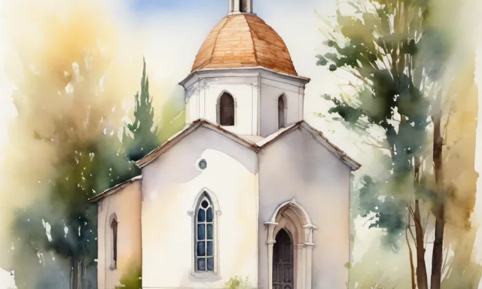 kaple Panny Marie (České Žleby) – akvarel