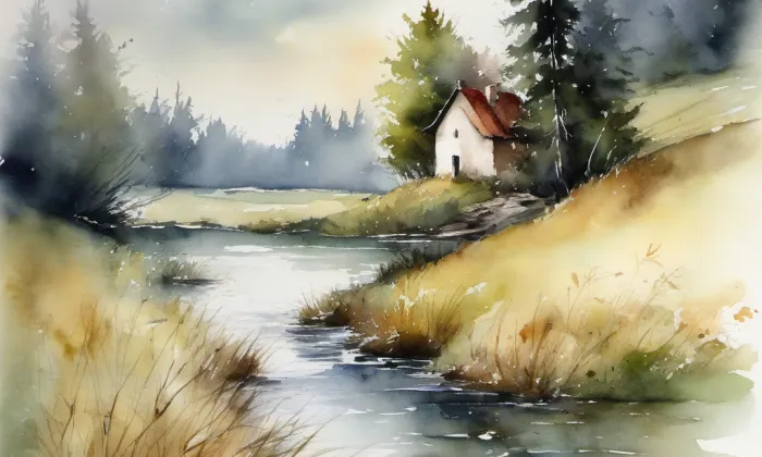 Kaple Panny Marie (Andělská Hora) – akvarel