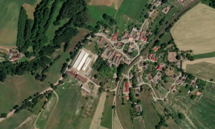 Kaple Panny Marie (Bednárec) – letecký pohled