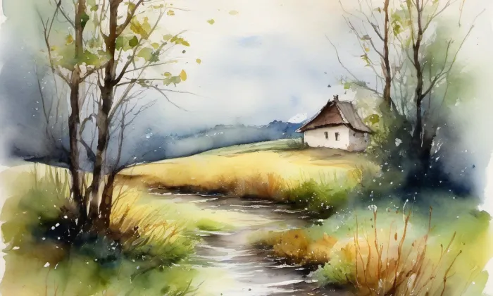 kaple Panny Marie (Litoboř) – akvarel