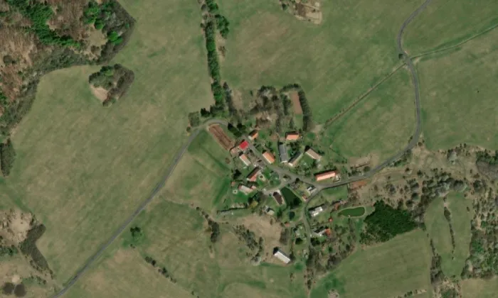kaple Panny Marie (Vahaneč) – letecký pohled