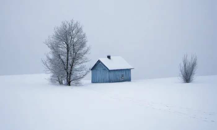 kaple Panny Marie (vojenský újezd Hradiště) – winter