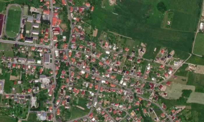 kaple Panny Marie Bolestné (Mořkov) – letecký pohled