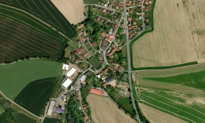 kaple Panny Marie Bolestné (Vatín) – letecký pohled