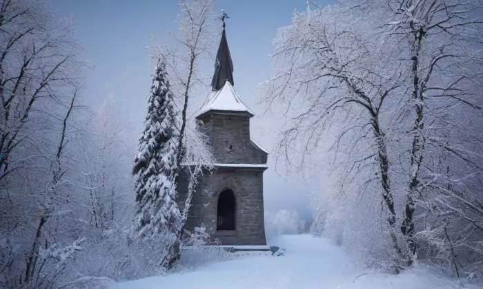 kaple svaté Alžběty Durynské v Dolních Křečanech – winter