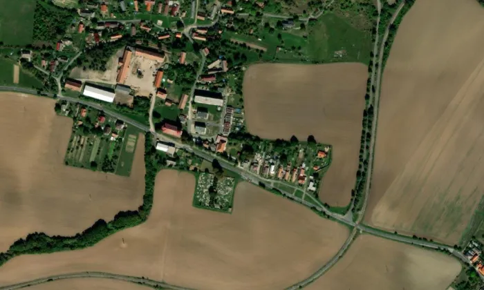 kaple svaté Anny (Osenice) – letecký pohled