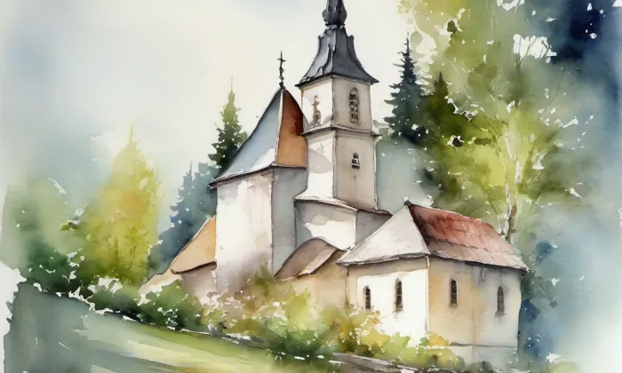 kaple svaté Anny (Prostějov) – akvarel