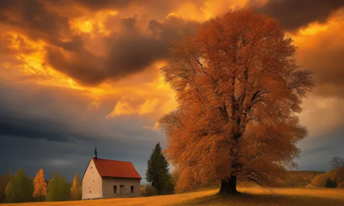 kaple svaté Anny v Uhřicích – autumn