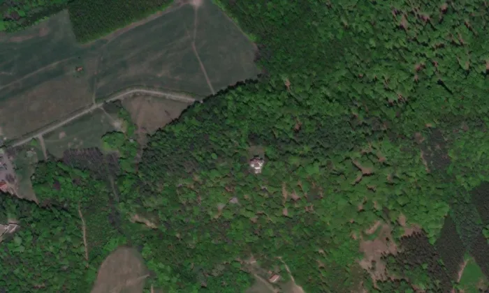 kaple svaté Barbory (Buchlovice) – letecký pohled