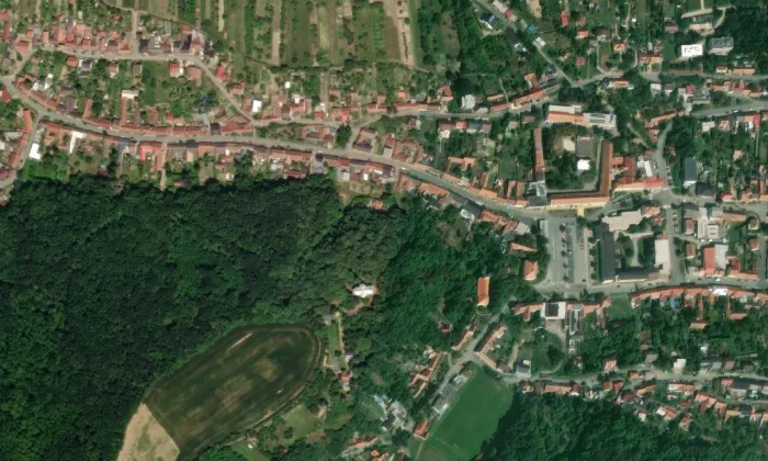 kaple svaté Barbory (Klobouky u Brna) – letecký pohled
