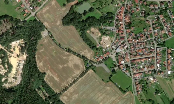 kaple svaté Barbory (Rudice) – letecký pohled