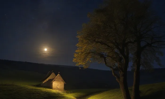kaple svaté Kateřiny (Karlštejn) – noc