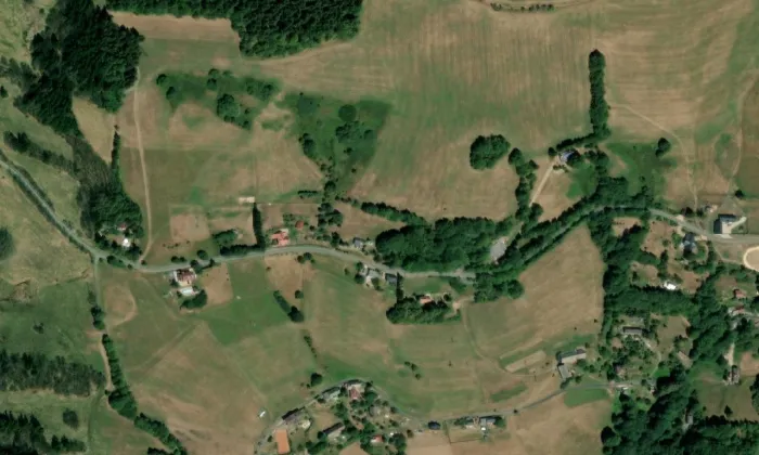 kaple svatého Antonína Paduánského (Šimonovice) – letecký pohled