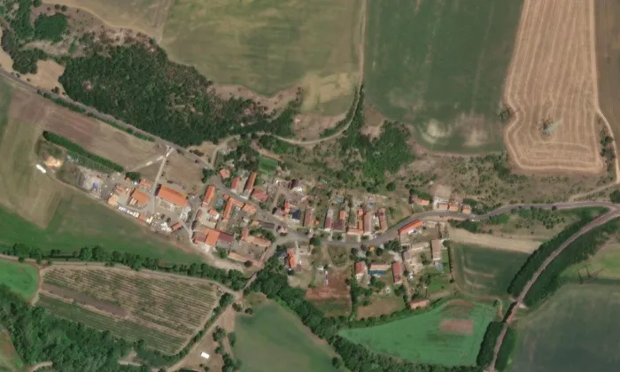 kaple svatého Floriána (Čejkovice) – letecký pohled