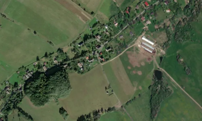 Kaple svatého Floriána (Bučávka) – letecký pohled