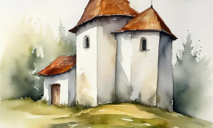 Kaple svatého Floriána (Bučávka) – akvarel
