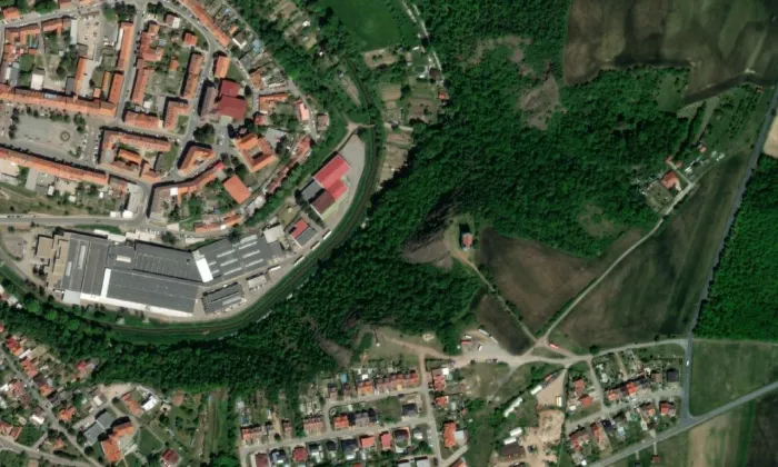 Kaple svatého Floriána (Moravský Krumlov) – letecký pohled