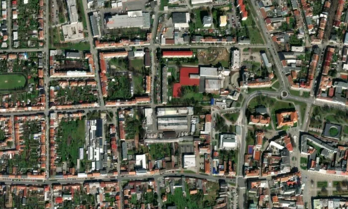 kaple svatého Floriána (Prostějov) – letecký pohled