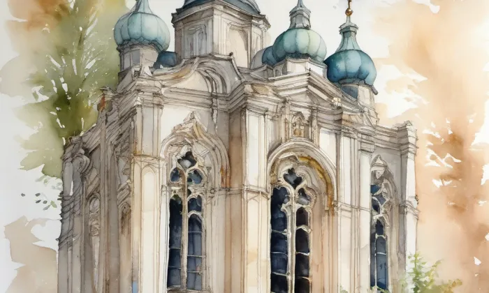 kaple svatého Floriána (Prostějov) – akvarel
