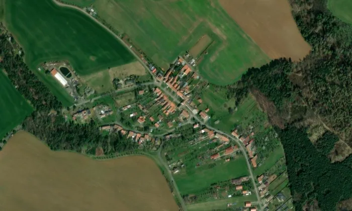 kaple svatého Floriána (Vincencov) – letecký pohled