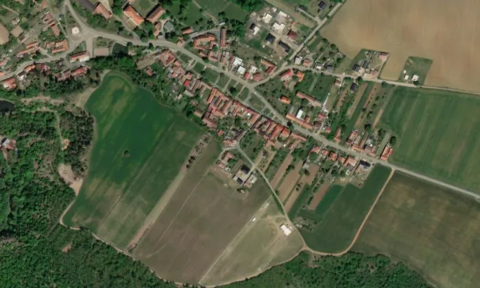 Kaple svatého Floriana (Tulešice) – letecký pohled