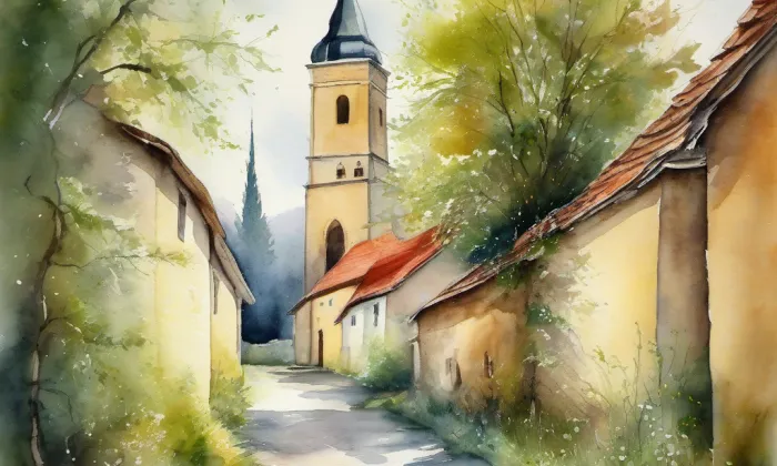 kaple svatého Jakuba – akvarel