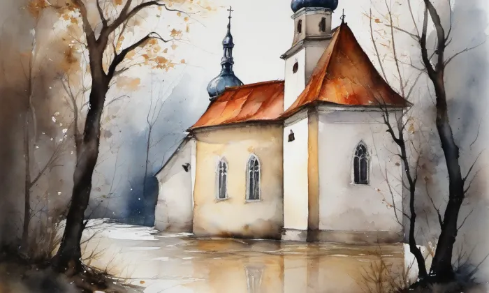 kaple svatého Jana Křtitele (Předměstí) – akvarel