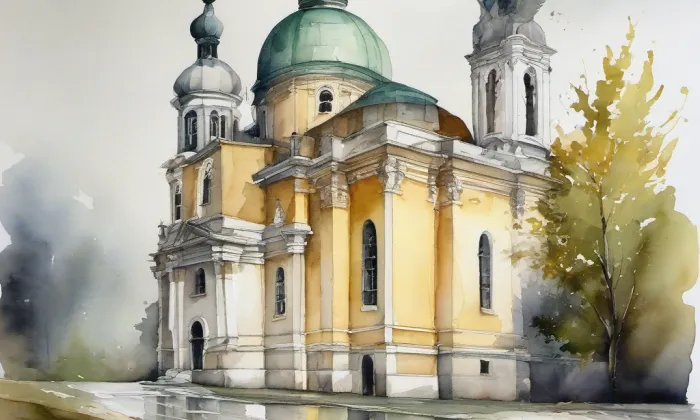 kaple svatého Jana Nepomuckého (Březce) – akvarel