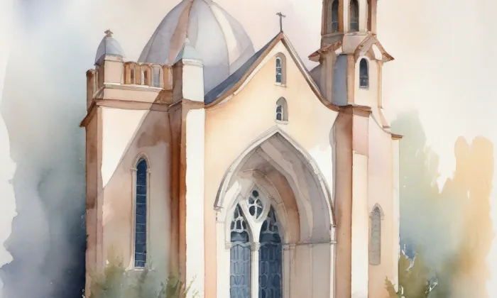 kaple svatého Jana Nepomuckého (Olší nad Oslavou) – akvarel