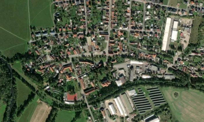 kaple svatého Jana Nepomuckého (Příchovice) – letecký pohled