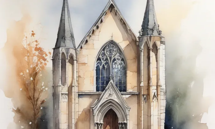 kaple svatého Jiří (Litovel) – akvarel