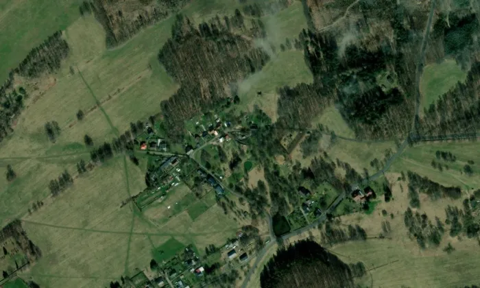 kaple svatého Josefa (Mikulášovičky) – letecký pohled