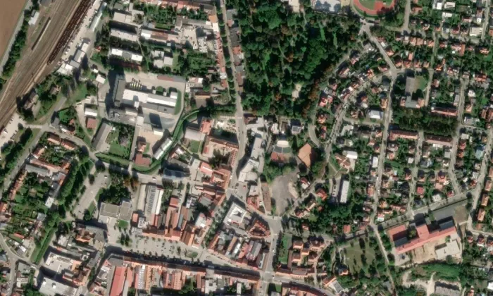 kaple svatého Josefa Kalasanského (Kyjov) – letecký pohled